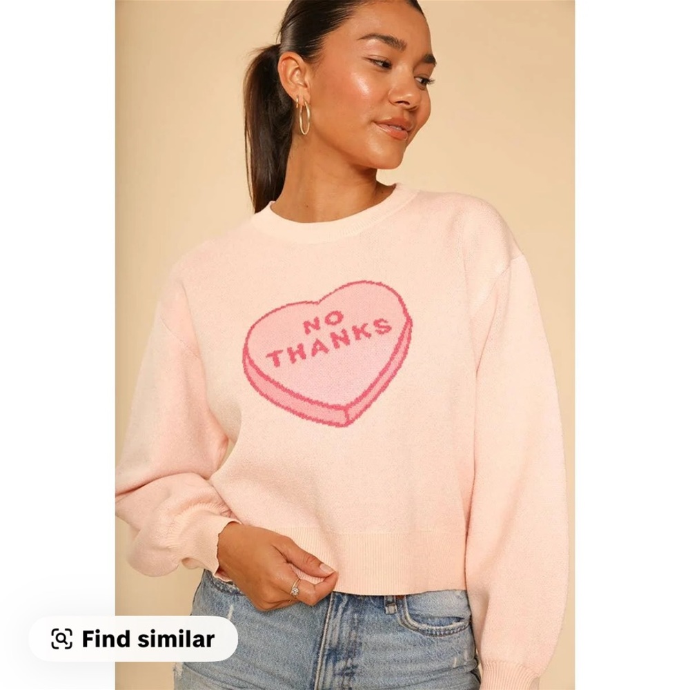 Pink Sweater with Heart Design
